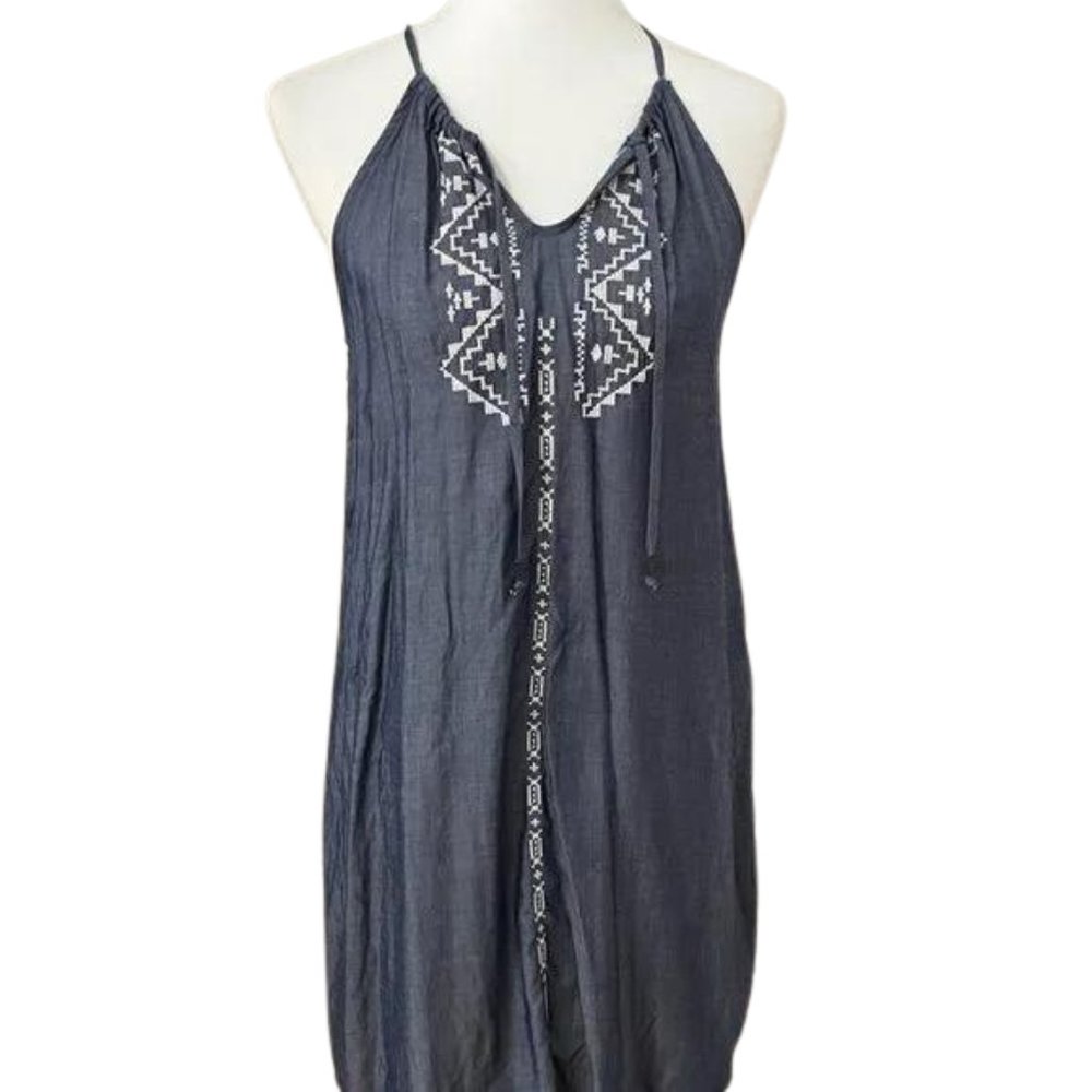 love, Fire Denim Feel Swing Dress Medium